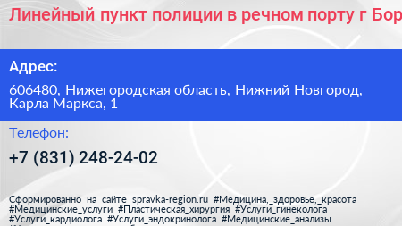 Линейный пункт полиции в речном порту г Бор - визитка