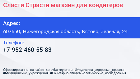 Нажмите, чтобы скачать визитку Сласти Страсти магазин для кондитеров - визитка