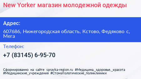 New Yorker магазин молодежной одежды - визитка