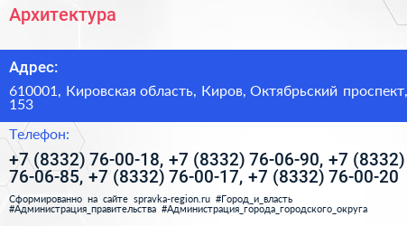 Архитектура - визитка