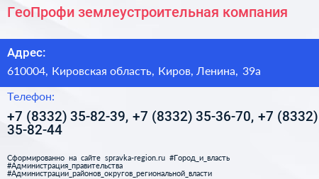 ГеоПрофи землеустроительная компания - визитка