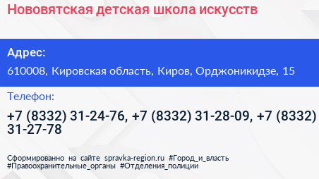 Нововятская детская школа искусств - визитка