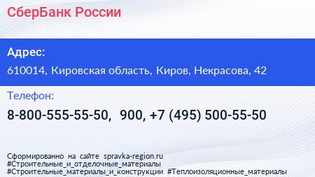 СберБанк России - визитка