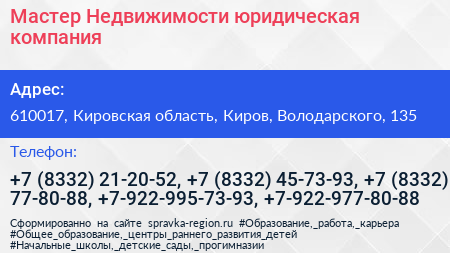 Мастер Недвижимости юридическая компания - визитка