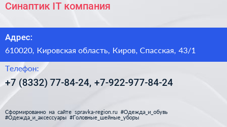 Синаптик IT компания - визитка