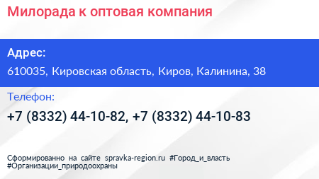 Нажмите, чтобы скачать визитку Милорада к оптовая компания - визитка