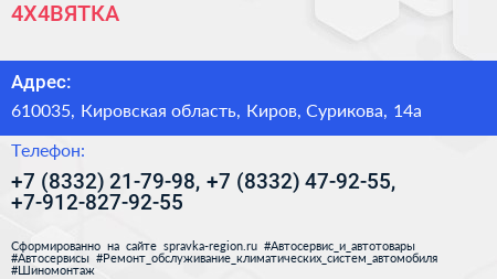 4X4ВЯТКА - визитка