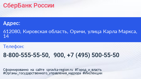 Нажмите, чтобы скачать визитку СберБанк России - визитка