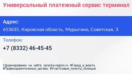Универсальный платежный сервис терминал - визитка