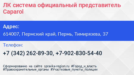 ЛК система официальный представитель Caparol - визитка