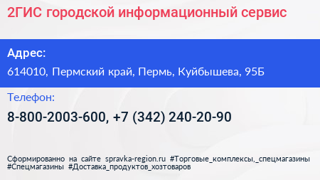 2ГИС городской информационный сервис - визитка