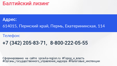 Балтийский лизинг - визитка