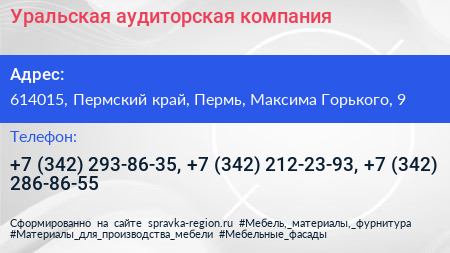 Уральская аудиторская компания - визитка