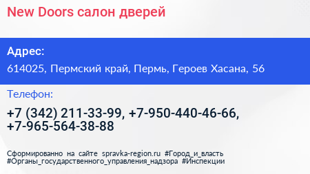 New Doors салон дверей - визитка