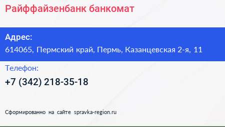 Нажмите, чтобы скачать визитку Райффайзенбанк банкомат - визитка