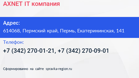 AXNET IT компания - визитка
