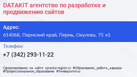 DATAKIT агентство по разработке и продвижению сайтов - визитка