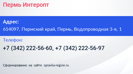 Пермь Интеропт - визитка