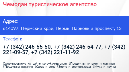 Чемодан туристическое агентство - визитка