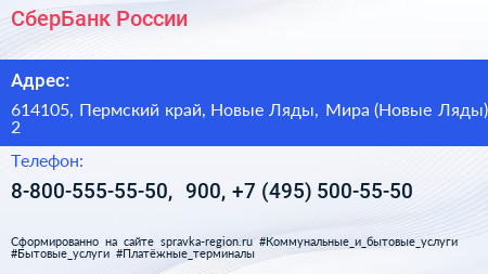 СберБанк России - визитка