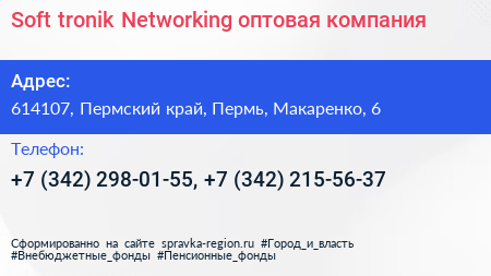 Soft tronik Networking оптовая компания - визитка