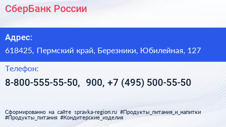 СберБанк России - визитка