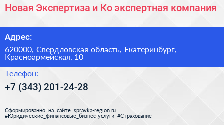 Новая Экспертиза и Ко экспертная компания - визитка