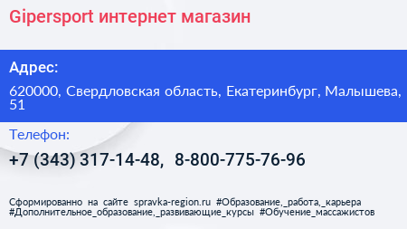 Gipersport интернет магазин - визитка
