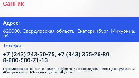 СанГик - визитка