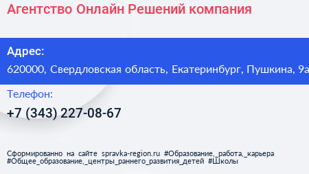 Агентство Онлайн Решений компания - визитка