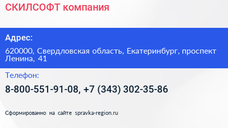 СКИЛСОФТ компания - визитка