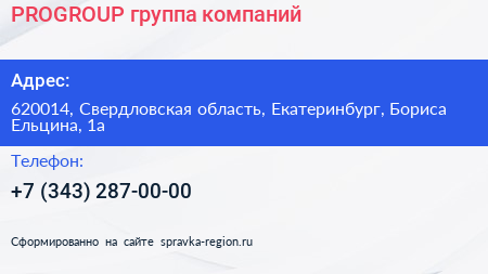PROGROUP группа компаний - визитка