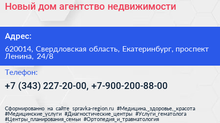 Новый дом агентство недвижимости - визитка