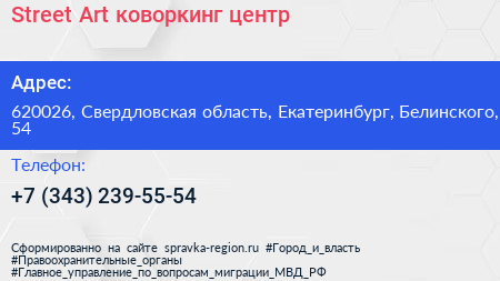 Street Art коворкинг центр - визитка
