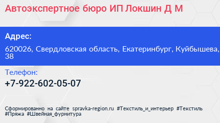 Автоэкспертное бюро ИП Локшин Д М  - визитка