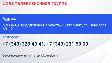 Сова телевизионная группа - визитка