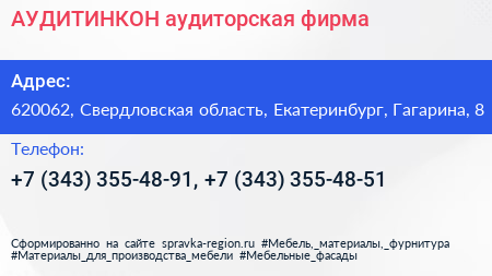 АУДИТИНКОН аудиторская фирма - визитка
