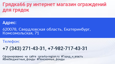 Грядка66 ру интернет магазин ограждений для грядок - визитка