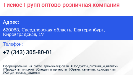 Тисиос Групп оптово розничная компания - визитка