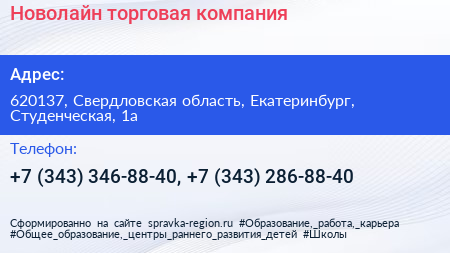 Новолайн торговая компания - визитка