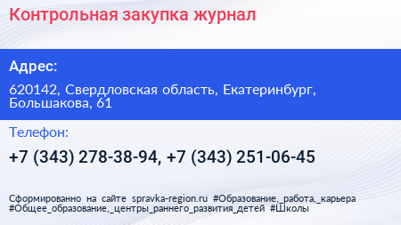 Контрольная закупка журнал - визитка