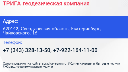 ТРИГА геодезическая компания - визитка