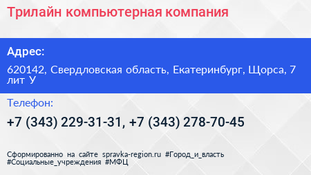 Трилайн компьютерная компания - визитка