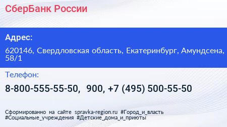 СберБанк России - визитка