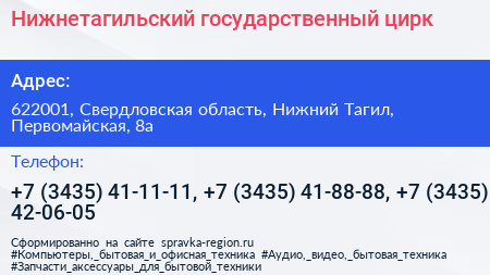 Нижнетагильский государственный цирк - визитка