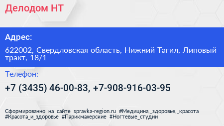 Делодом НТ - визитка