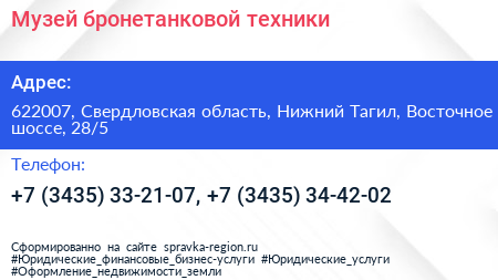 Музей бронетанковой техники - визитка