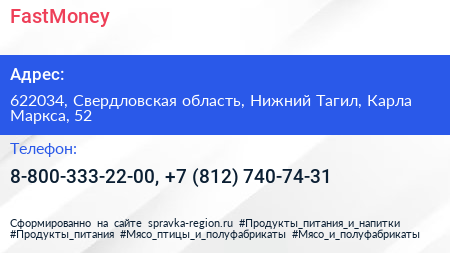 FastMoney - визитка