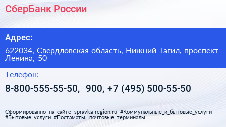 СберБанк России - визитка