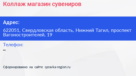 Коллаж магазин сувениров - визитка